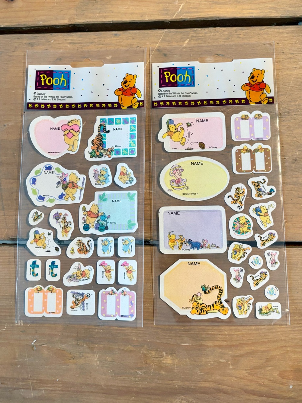 Vintage Winnie the Pooh Sticker/Label Sheets Disney